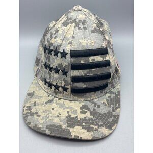 Top Level Men's Camouflage Snapback Hat Black Stars and Stripes USA Adjustable